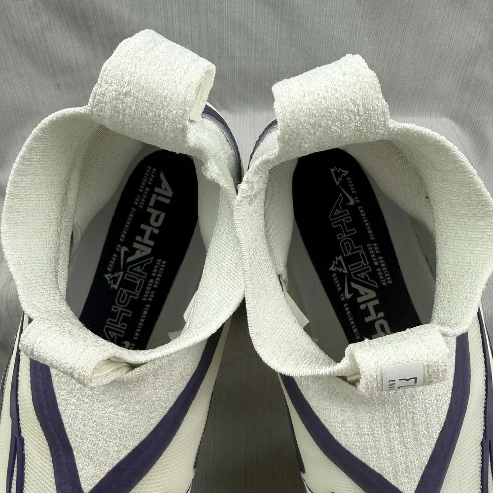 Nike Alpha Menace Elite 3 P Men Sz 12 White/Purple Football Cleat DM1792-101 New